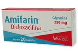 Dicloxacilina 250mg / Caja con 20 cápsulas